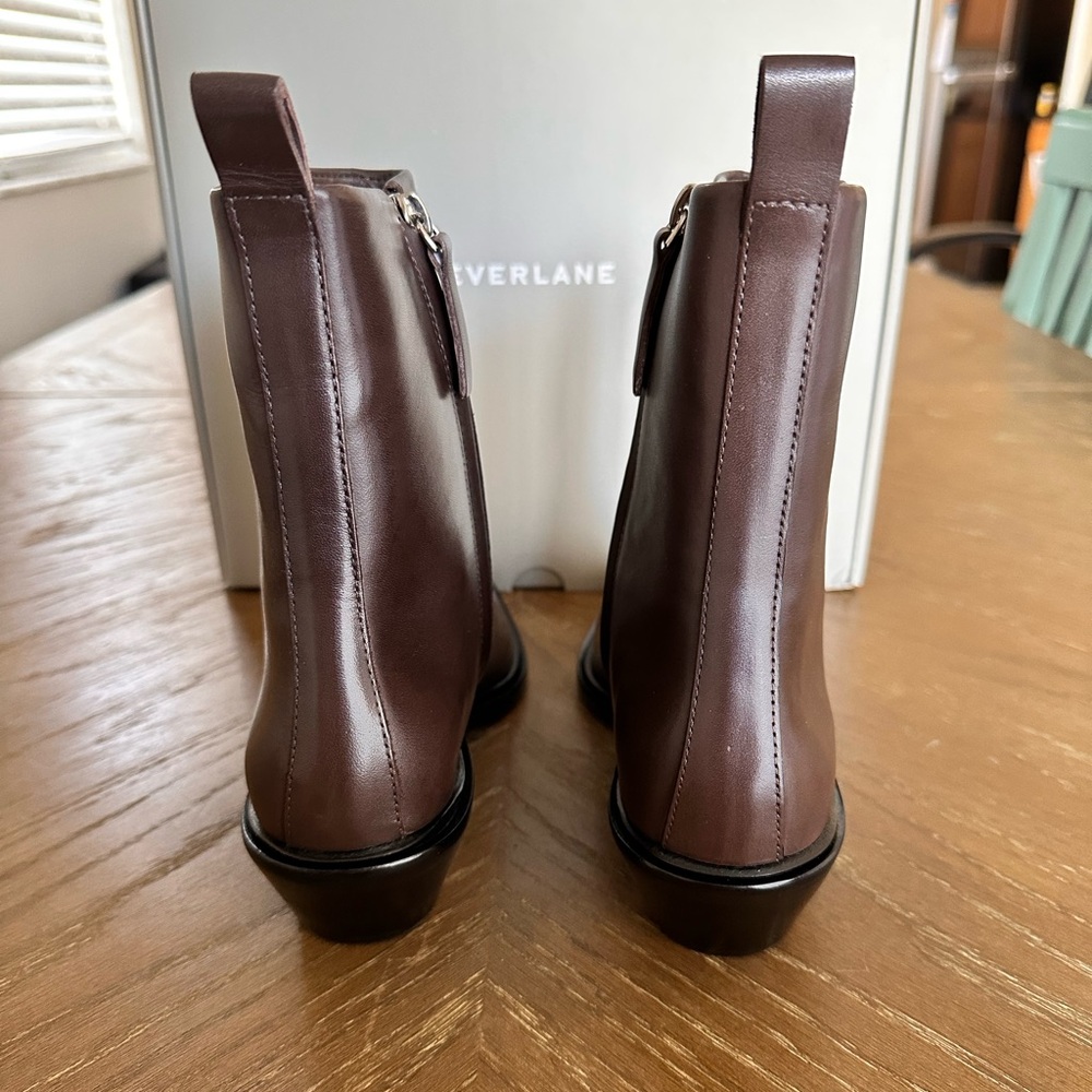 Everlane Brown Leather Heeled Ankle Boots - Picture 5 of 7